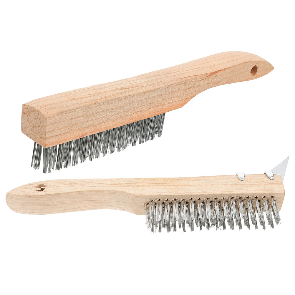 Paint Brush - 2pcs Steel Wire Brush with Wooden