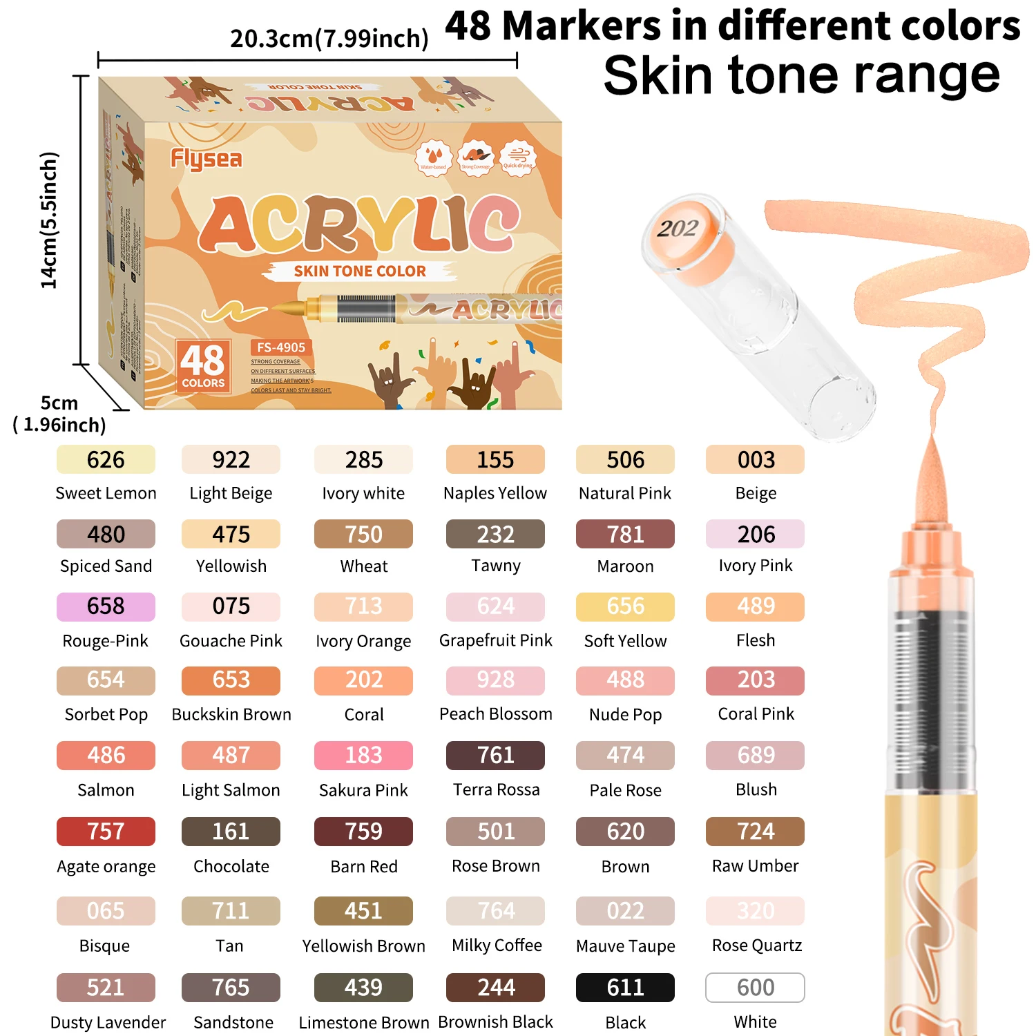 12-72 Skin Tone Art Markers So - Paint Brush recension och pris