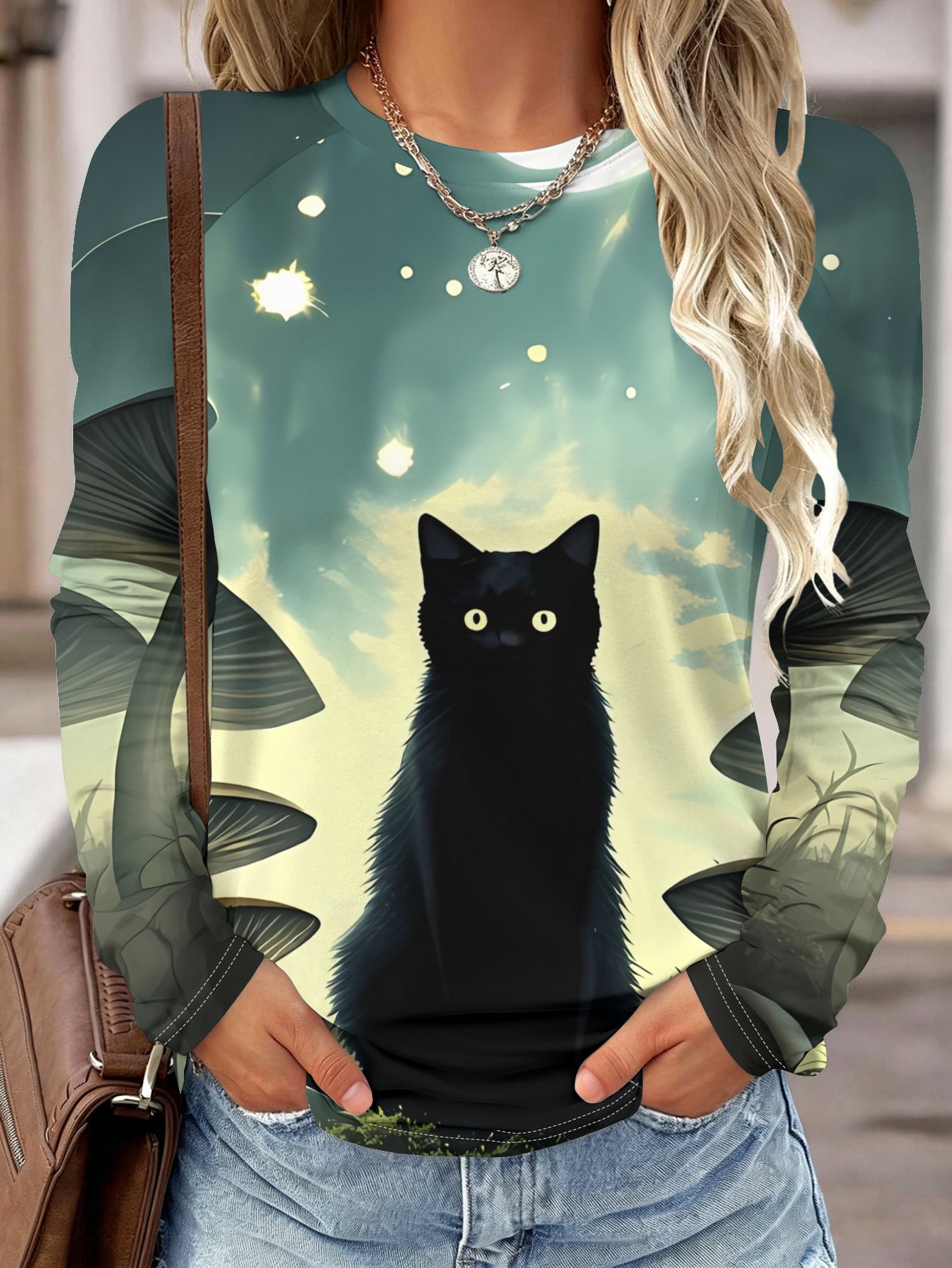 Women Long Sleeve Shirt Pocket - Wallpaper recension och pris