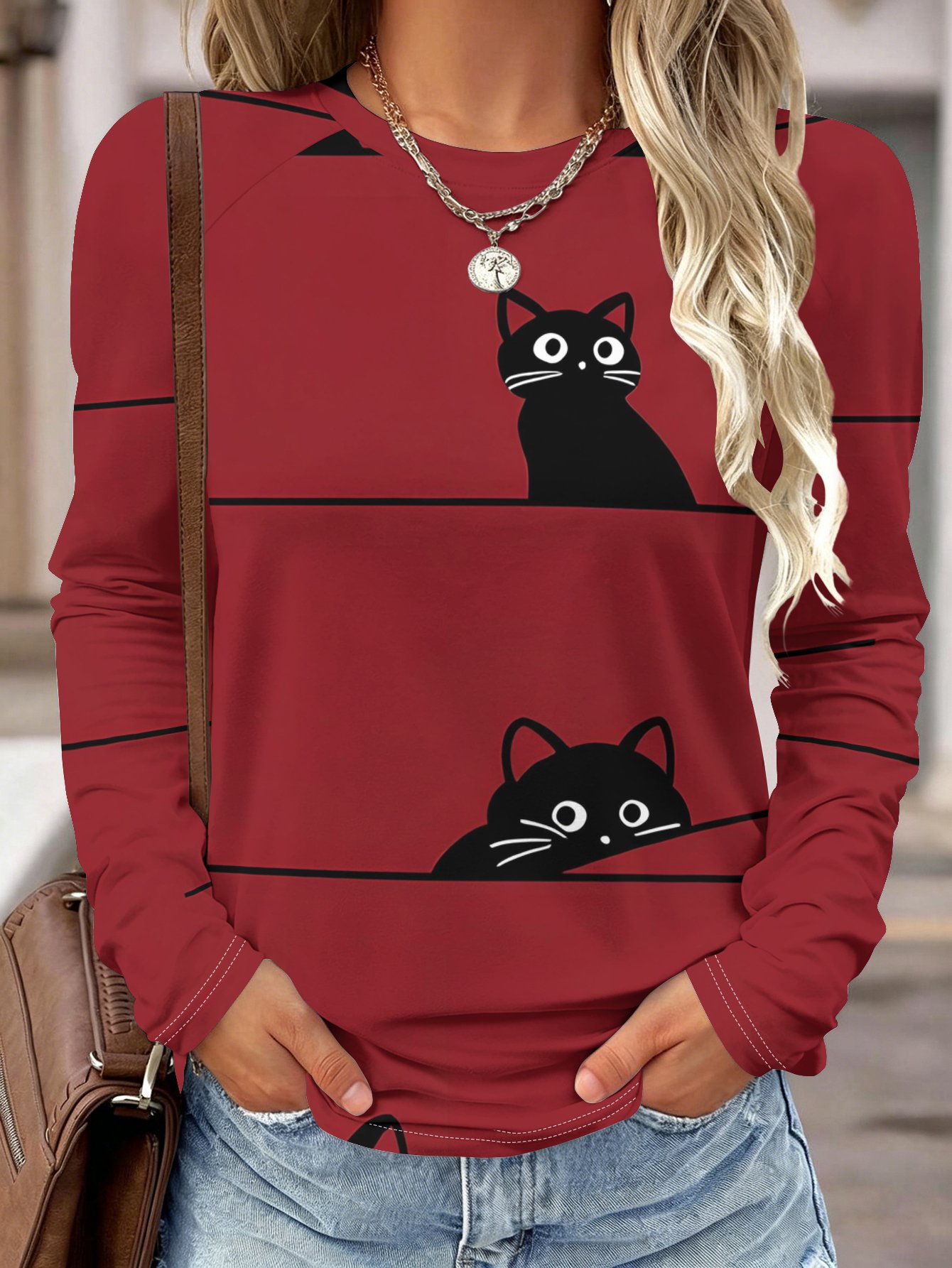 Women Long Sleeve Shirt Pocket - Wallpaper recension och pris