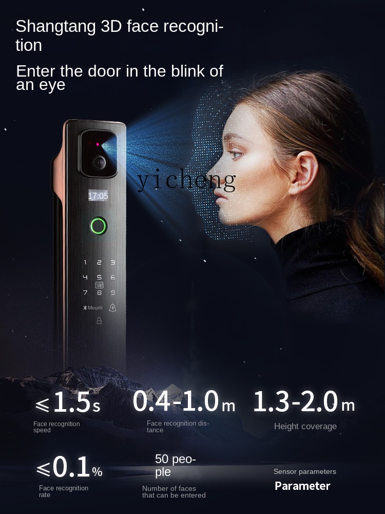 cc293d Face Recognition Smart  - Door Lock recension och pris