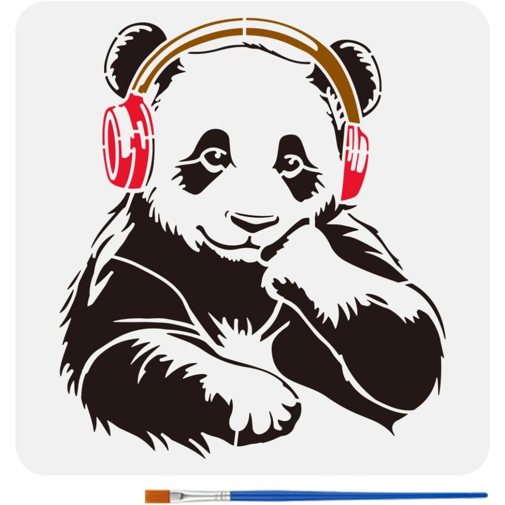Panda Stencil with a Paint Bru - Paint Brush recension och pris