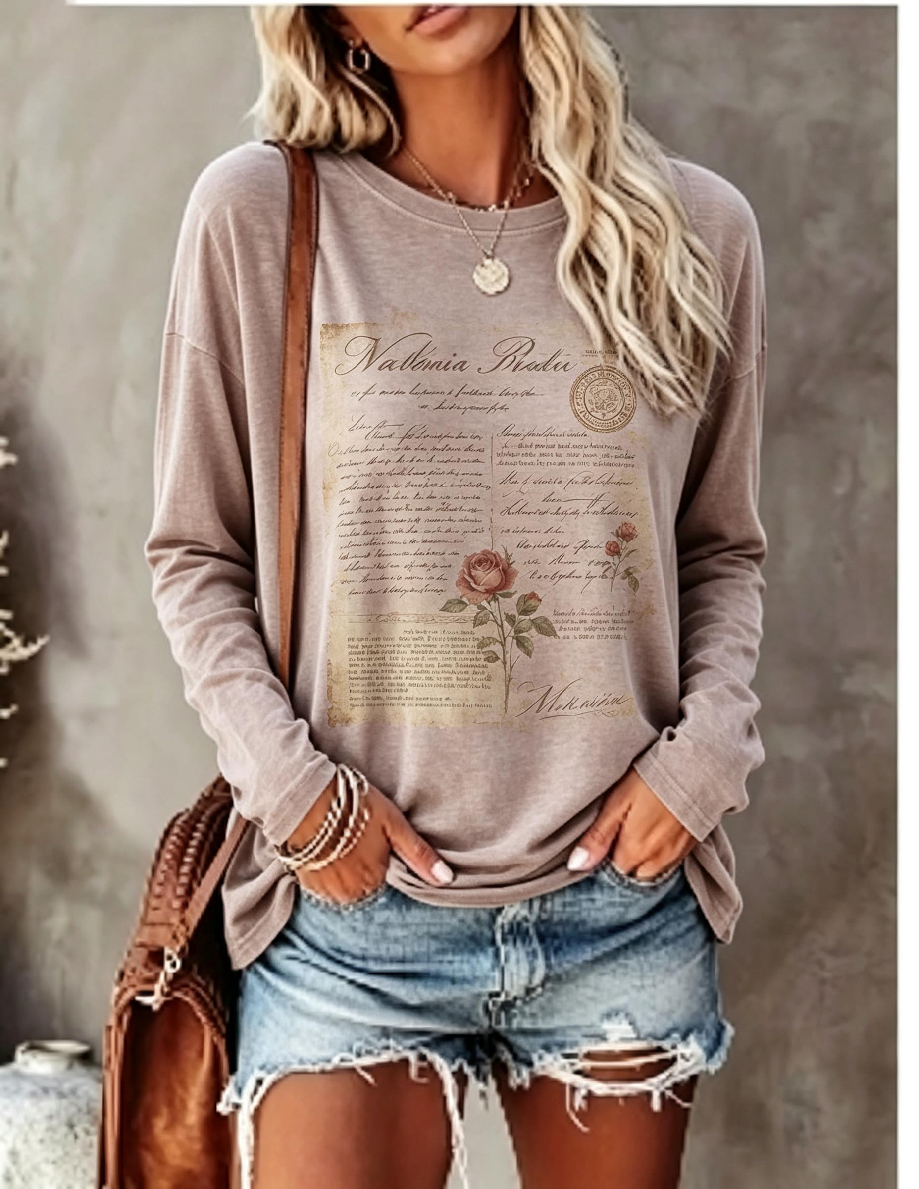 Women Long Sleeve T Shirt Vint - Wallpaper recension och pris